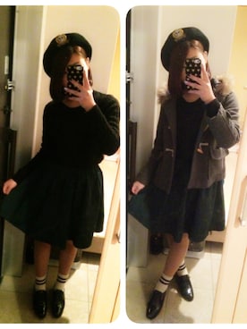 「ドレスシューズ」｜「アイテム（ダッフルコート）」を使った、asamiさん（レディース・158cm）の冬コーディネート