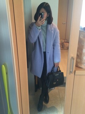 「シャーベットカラー」｜「アイテム（ジャケット/アウター）」を使った、asamiさん（レディース・156cm）の冬コーディネート