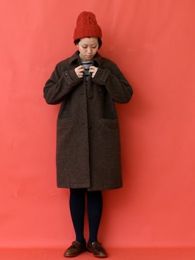 「PAR ICI」｜「アイテム（ステンカラーコート）」を使った、Aさん（レディース・158cm）の秋コーディネート
