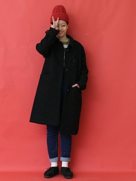 「PAR ICI」｜「アイテム（ステンカラーコート）」を使った、Aさん（レディース・158cm）の秋コーディネート