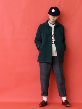 「PAR ICI」｜「アイテム（ピーコート）」を使った、Aさん（レディース・158cm）の秋コーディネート