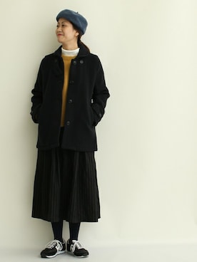 「PAR ICI」｜「アイテム（ピーコート）」を使った、Aさん（レディース・158cm）の冬コーディネート