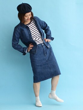 「PAR ICI」｜「アイテム（デニムジャケット）」を使った、Aさん（レディース・158cm）の春コーディネート