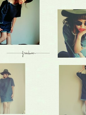 「MOUSSY（マウジー）のアイテム（ワンピース/ドレス、ブルー系）」を使った、mi.asaさん（レディース・163cm）の秋コーディネート