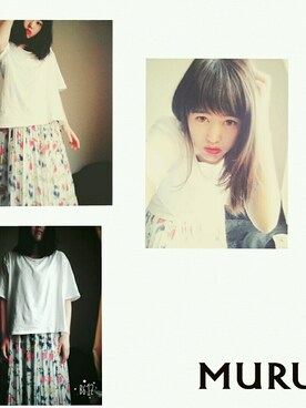 「EMODA（エモダ）のアイテム（トップス、ホワイト系）」を使った、mi.asaさん（レディース・163cm）の秋コーディネート