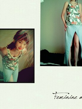 「SPIRALGIRL（スパイラルガール）のアイテム（スカート、ブルー系）」を使った、mi.asaさん（レディース・163cm）の秋コーディネート