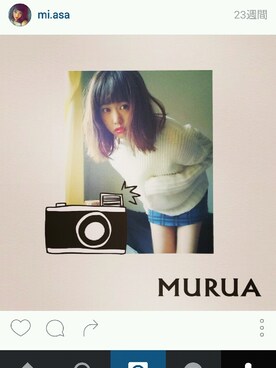 「MURUA（ムルーア）のアイテム（トップス、ホワイト系）」を使った、mi.asaさん（レディース・163cm）の秋コーディネート