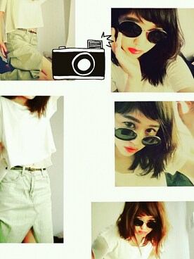 「EMODA（エモダ）のアイテム（トップス、ホワイト系）」を使った、mi.asaさん（レディース・163cm）の秋コーディネート