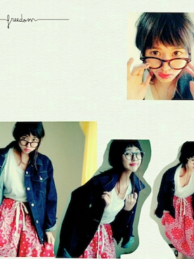 「Ungrid（アングリッド）のアイテム（ジャケット/アウター、ブルー系）」を使った、mi.asaさん（レディース・163cm）の秋コーディネート