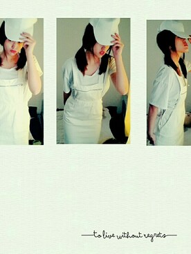 「EMODA（エモダ）のアイテム（帽子、ホワイト系）」を使った、mi.asaさん（レディース・163cm）の秋コーディネート