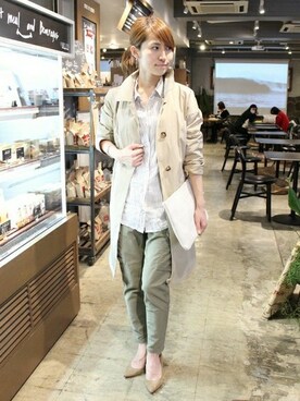 「Spick & Span（スピックアンドスパン）のアイテム（ステンカラーコート）」を使った、haruさん（レディース・163cm）の春コーディネート