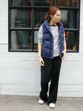 「FRAMeWORK（フレームワーク）のアイテム（ダウンベスト）」を使った、haruさん（レディース・163cm）の夏コーディネート