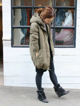 「FRAMeWORK（フレームワーク）のアイテム（ダウンジャケット/コート）」を使った、haruさん（レディース・163cm）の秋コーディネート