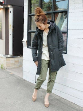 「FRAMeWORK（フレームワーク）のアイテム（ダウンジャケット/コート）」を使った、haruさん（レディース・163cm）の秋コーディネート