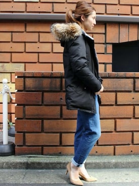 「FRAMeWORK（フレームワーク）のアイテム（ダウンジャケット/コート）」を使った、haruさん（レディース・163cm）の冬コーディネート