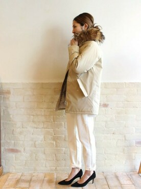 「FRAMeWORK（フレームワーク）のアイテム（ダウンジャケット/コート）」を使った、haruさん（レディース・163cm）の冬コーディネート