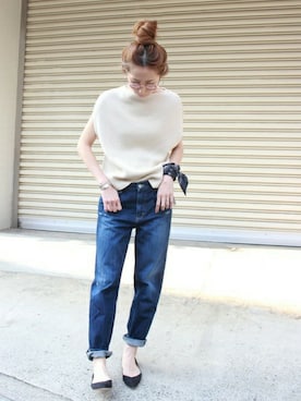 「FRAMeWORK（フレームワーク）のアイテム（ベスト）」を使った、haruさん（レディース・163cm）の春コーディネート