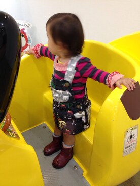 「One deux boo（ワンドゥーブー）のアイテム（ワンピース/ドレス）」を使った、きぃーーーさん（キッズ・80cm）の秋コーディネート