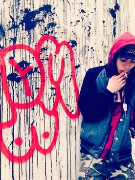 「EVERLAST(スポーツ・ライフスタイル)（エバーラスト）のアイテム（その他アウター）」を使った、DOZYBOYさん（メンズ・172cm）の夏コーディネート