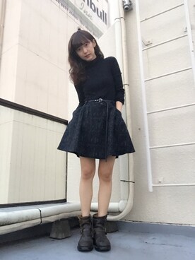 あわつまい is wearing WRAPINKNOT "【WRAPINKNOT】格子ニットスカート"