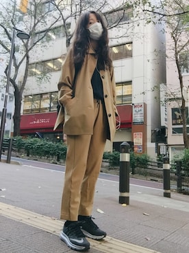 「WRAPINKNOT（ラッピンノット）のアイテム（スラックス）」を使った、あわつまいさん（レディース・153cm）の秋コーディネート