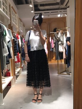「PULL&BEAR（プルアンドベア）のアイテム（サンダル）」を使った、丸.Janetさん（レディース・165cm）の春コーディネート