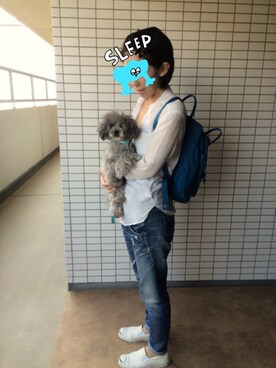 「JAMES PERSE（ジェームスパース）のアイテム（シャツ/ブラウス）」を使った、chizuさん（レディース・160cm）の夏コーディネート