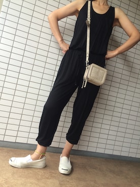 「ジャックパーセル」｜「アイテム（つなぎ/オールインワン）」を使った、chizuさん（レディース・160cm）の夏コーディネート