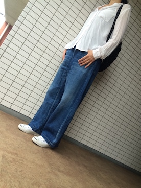 「JAMES PERSE（ジェームスパース）のアイテム（シャツ/ブラウス）」を使った、chizuさん（レディース・160cm）の秋コーディネート