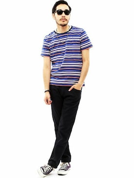 「BEAMS PLUS（ビームスプラス）のアイテム（Tシャツ/カットソー）」を使った、kyosukekubotaさん（メンズ・183cm）の夏コーディネート