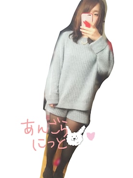 「もけもけ」｜「アイテム（アクセサリー）」を使った、獏さん（レディース・152cm）の秋コーディネート