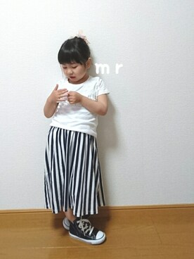 「H&M（エイチ・アンド・エム）のアイテム（ワンピース/ドレス、ホワイト系）」を使った、mrimyuさん（キッズ・100cm）の春コーディネート