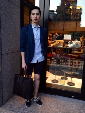 「united arrows」｜「アイテム（スタジャン）」を使った、UNITEDARROWSTAIPEI_MENSさん（メンズ・180cm）の夏コーディネート