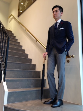 「united arrows」｜「アイテム（レインシューズ）」を使った、UNITEDARROWSTAIPEI_MENSさん（メンズ・180cm）の春コーディネート