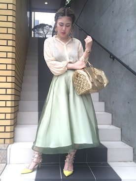 「ヴィトンバッグ」｜「アイテム（パンツ）」を使った、junnaさん（レディース・161cm）の夏コーディネート