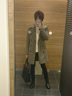 「tricker's」｜「アイテム（トレンチコート）」を使った、テツヤさん（メンズ・180cm）の秋コーディネート