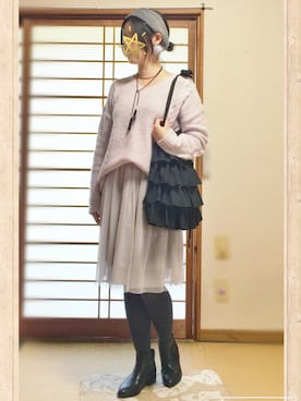 ヘアバンドを使った 紫コーデ の人気ファッションコーディネート Wear