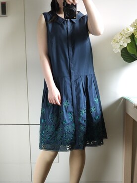 「Jocomomola（ホコモモラ）のアイテム（ワンピース/ドレス）」を使った、imkishiさん（レディース・158cm）の夏コーディネート