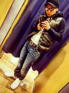 「アイテム（ダウンベスト、その他）」を使った、KENT_GOLDMENさん（メンズ・170cm）の冬コーディネート