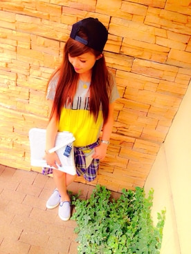 「アイテム（キャップ）」を使った、sonomiさん（レディース・153cm・10代）の夏コーディネート