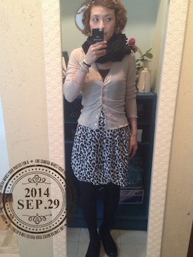 「MORGAN（モルガン）のアイテム（トップス）」を使った、シズシズさん（レディース・155cm）の秋コーディネート