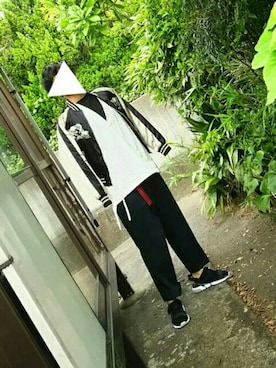 「和服」｜「アイテム（スタジャン）」を使った、らもつさん（メンズ・179cm）の夏コーディネート