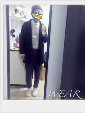 「adidas（アディダス）のアイテム（スニーカー、ホワイト系）」を使った、Vanlissさん（メンズ・163cm）の冬コーディネート