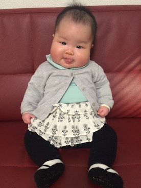 「アイテム（ママ＆ベビー、グリーン系）」を使った、＊acha＊さん（キッズ・60cm）の冬コーディネート