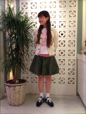 「BEAMS BOY（ビームスボーイ）のアイテム（デニムジャケット）」を使った、ASAMI OKANOさん（レディース・160cm）の秋コーディネート