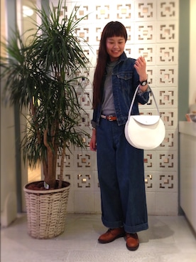 「BEAMS BOY（ビームスボーイ）のアイテム（デニムジャケット）」を使った、ASAMI OKANOさん（レディース・160cm）の秋コーディネート