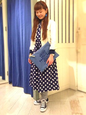 「BEAMS BOY（ビームスボーイ）のアイテム（デニムジャケット）」を使った、ASAMI OKANOさん（レディース・160cm）の春コーディネート