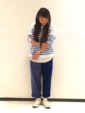 「アイテム（ブレスレット）」を使った、ASAMI OKANOさん（レディース・160cm）の春コーディネート