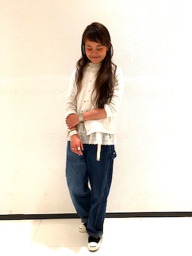 「BEAMS BOY（ビームスボーイ）のアイテム（シャツ/ブラウス）」を使った、ASAMI OKANOさん（レディース・160cm）の春コーディネート