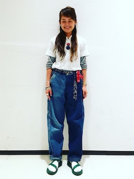 「INFIELDER DESIGN（インフィールダーデザイン）のアイテム」を使った、ASAMI OKANOさん（レディース・160cm）の春コーディネート